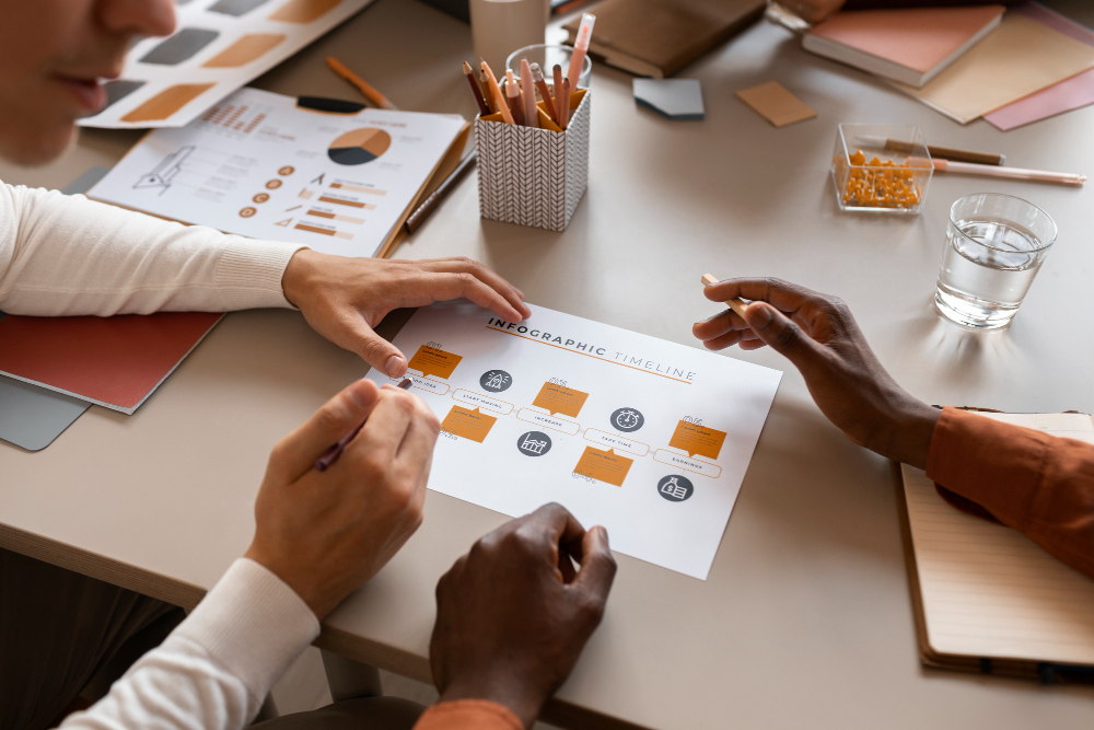 Um dashboard de análise de dados com gráficos e métricas de RH em um monitor futurista